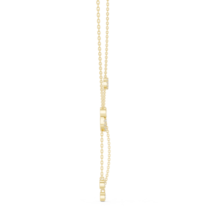 925 Silver Moissanite Circle Lariat Y-Drop Necklace 14K Gold Plated
