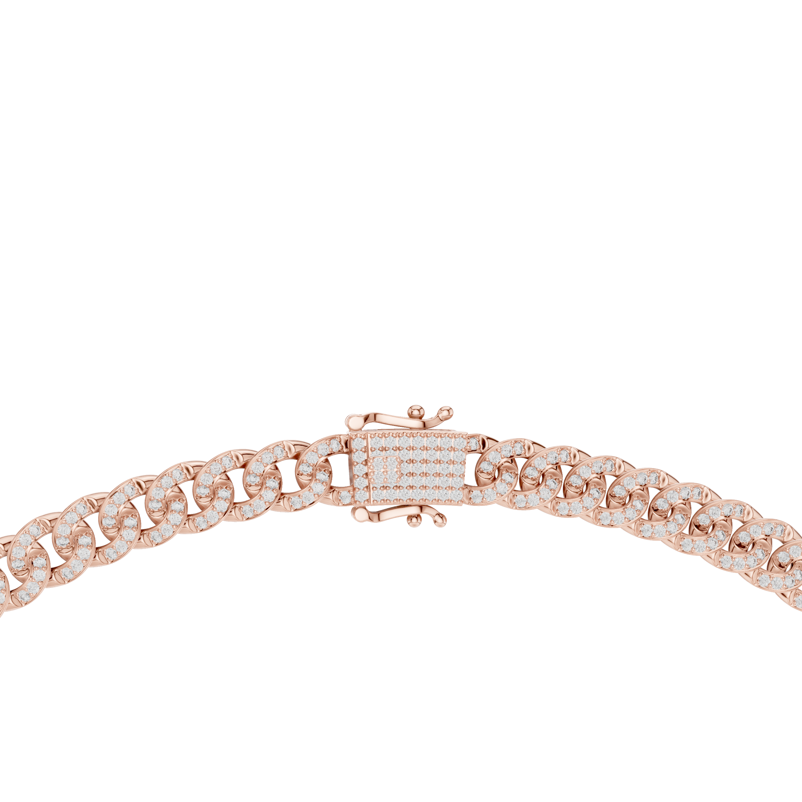 925 Silver Moissanite Pavé Cuban Link Chain Necklace 14k Gold Plated