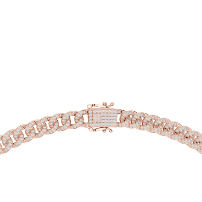 925 Silver Moissanite Pavé Cuban Link Chain Necklace 14k Gold Plated