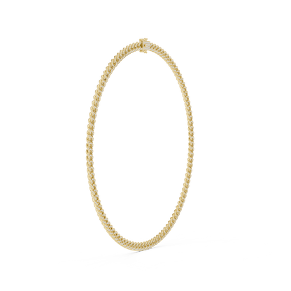 925 Silver Moissanite Pavé Cuban Link Chain Necklace 14k Gold Plated