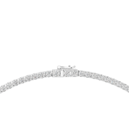 925 Silver Moissanite Tennis Necklace 14k Gold Plated
