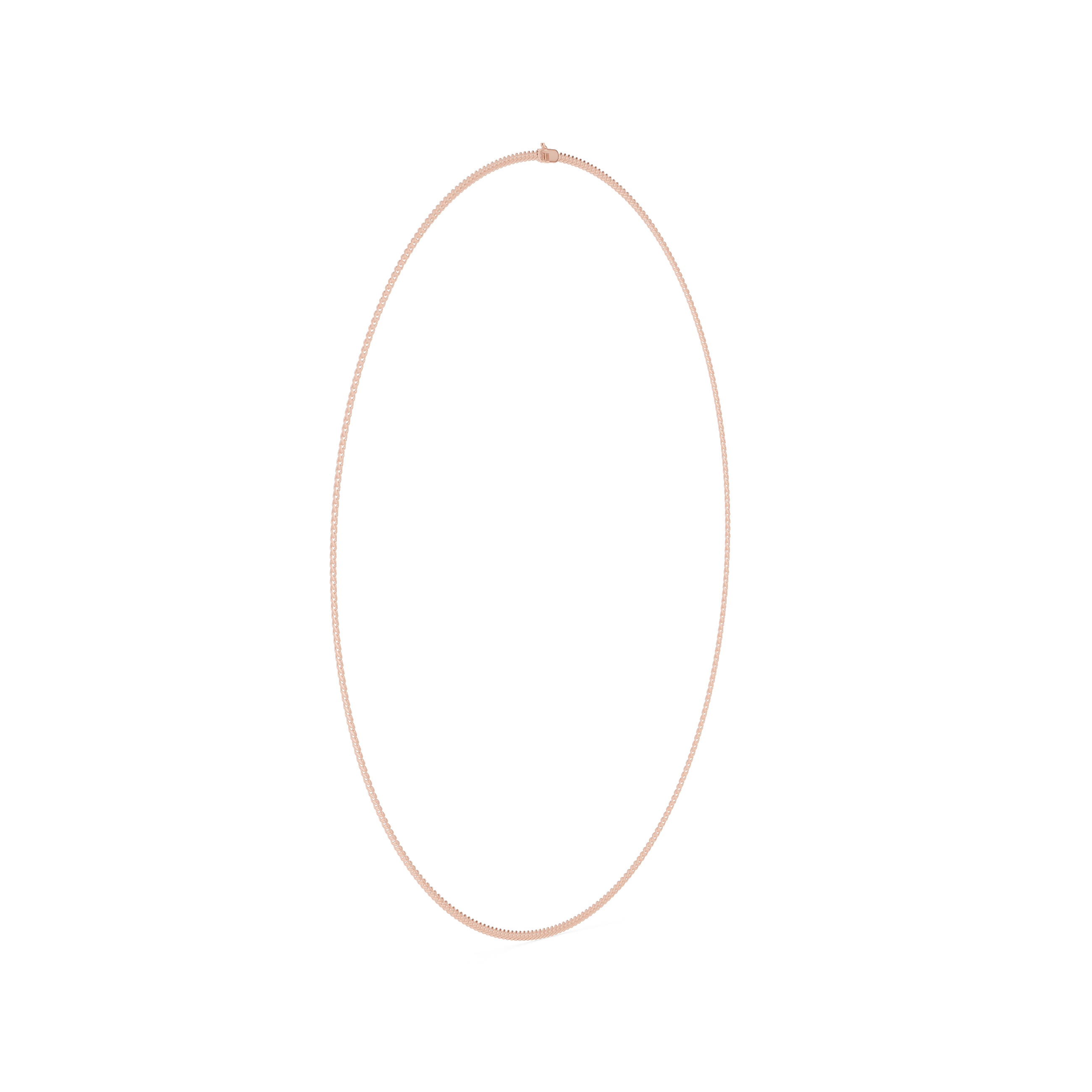 925 Silver 3mm Cuban Chain Necklace 14k Gold Plated