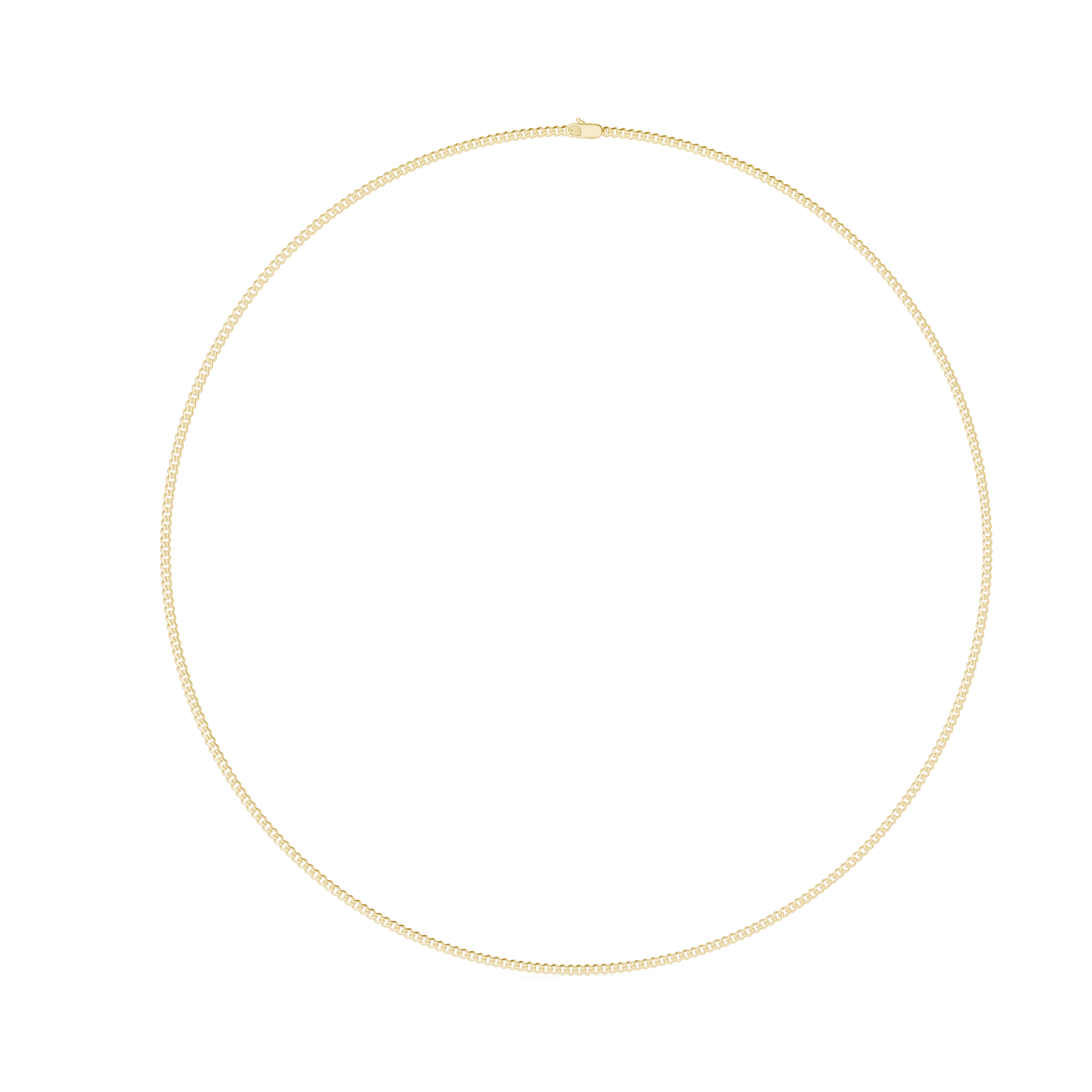 925 Silver 3mm Cuban Chain Necklace 14k Gold Plated