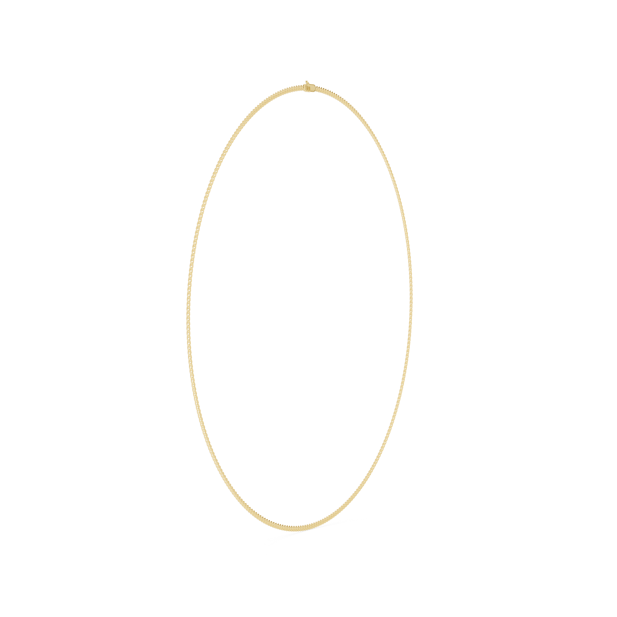 925 Silver 3mm Cuban Chain Necklace 14k Gold Plated