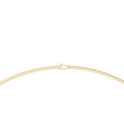 925 Silver 3mm Cuban Chain Necklace 14k Gold Plated