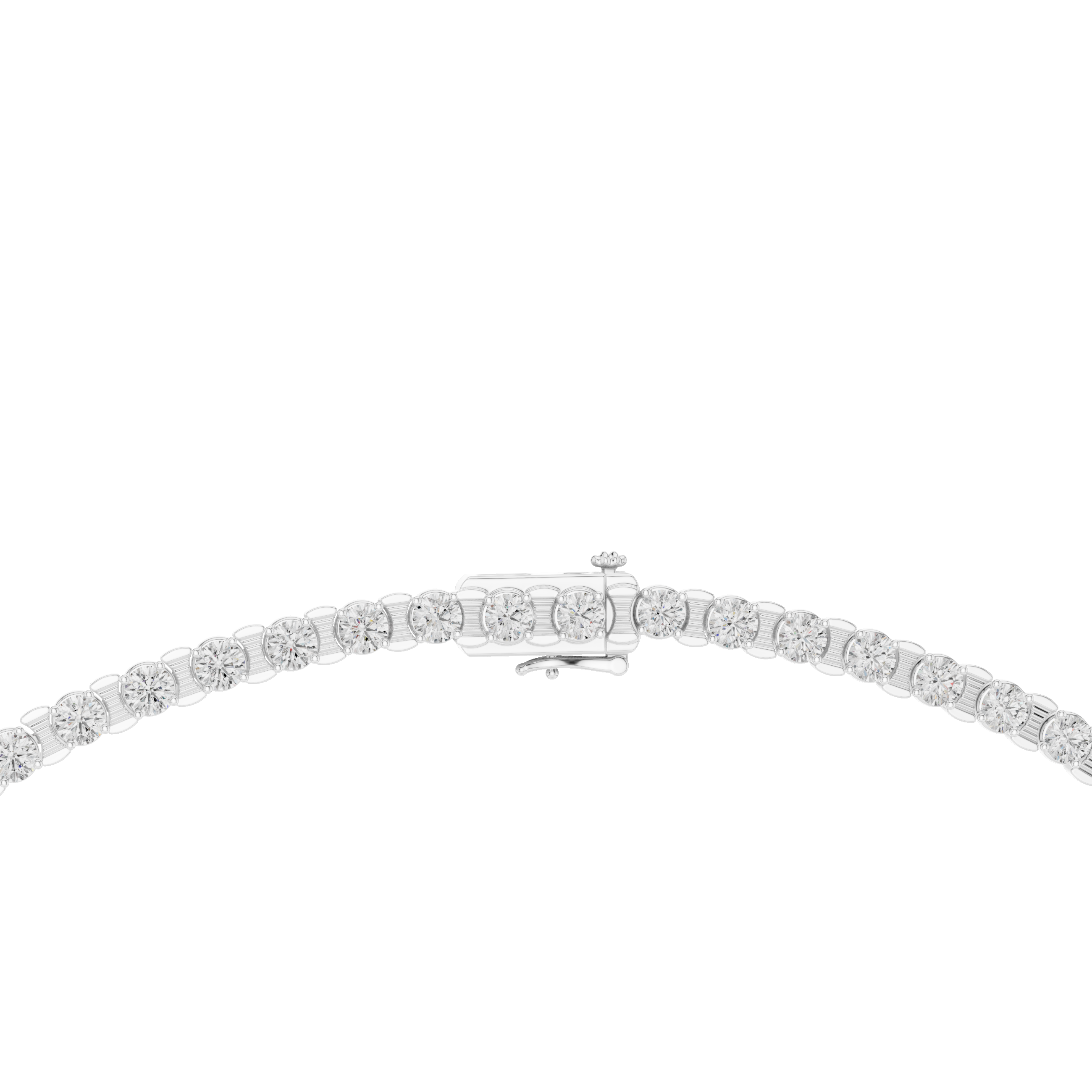 925 Silver Moissanite Tennis Necklace 14k Gold Plated