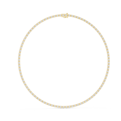 925 Silver Moissanite Tennis Necklace 14k Gold Plated