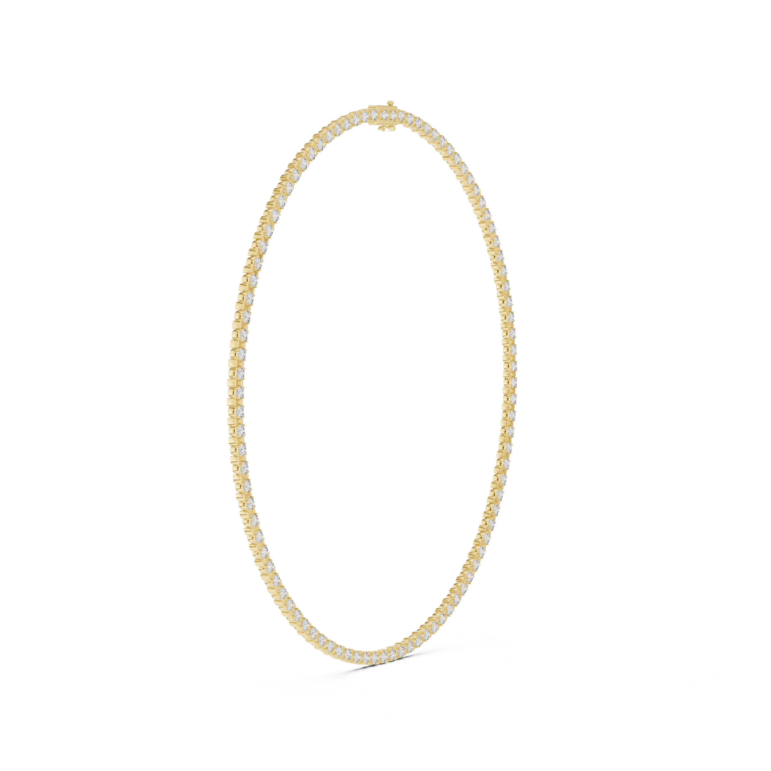 925 Silver Moissanite Tennis Necklace 14k Gold Plated