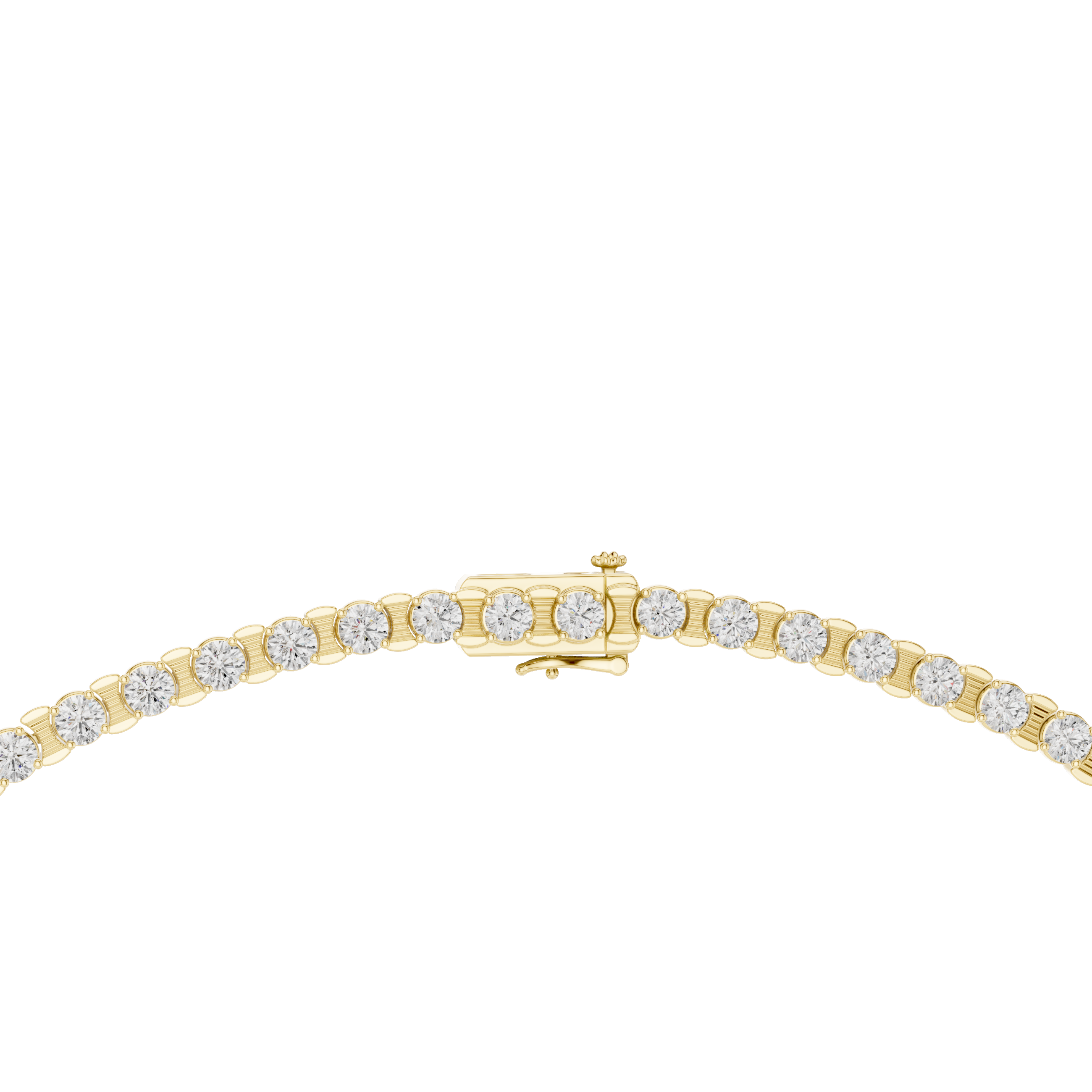 925 Silver Moissanite Tennis Necklace 14k Gold Plated
