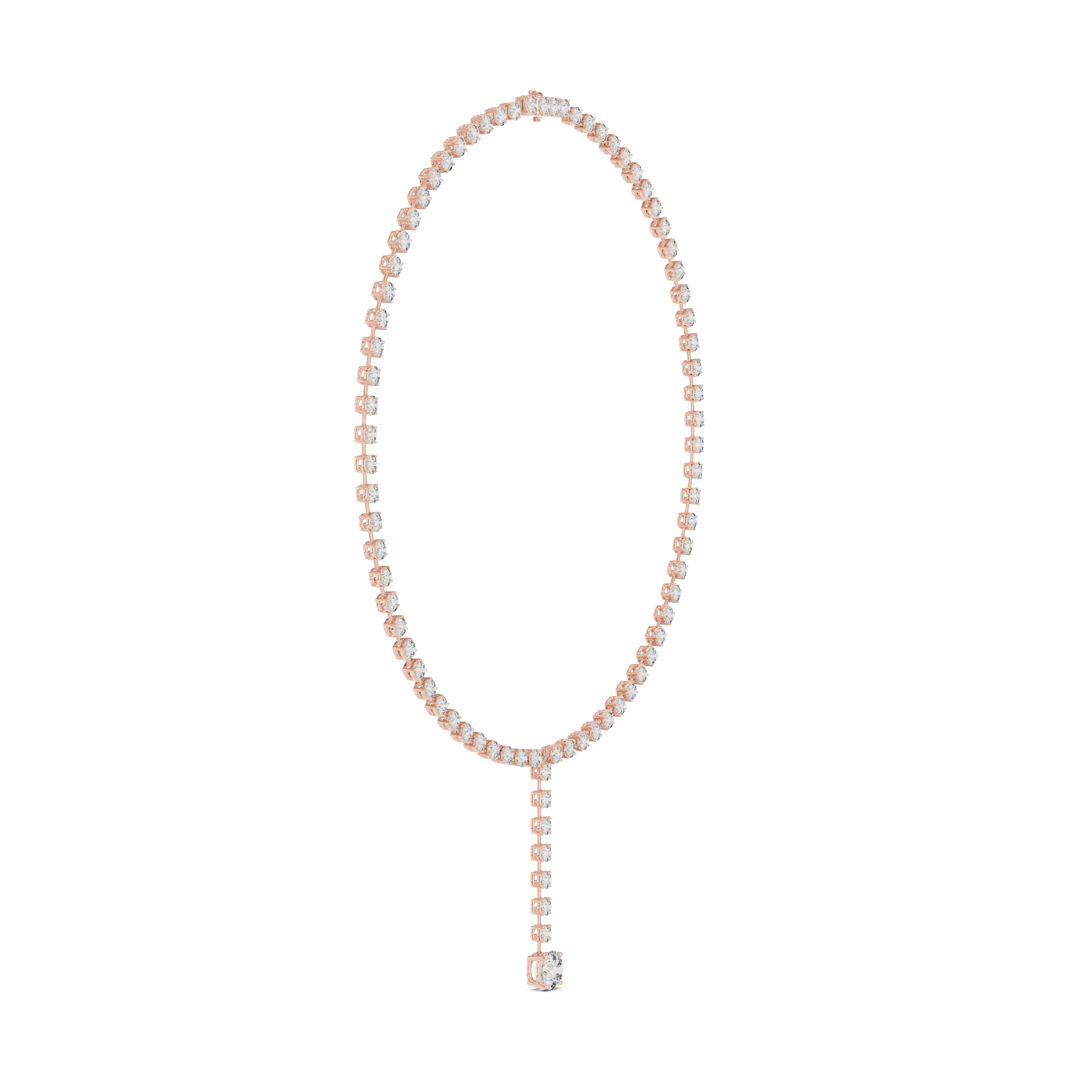 925 Silver Moissanite Drop Tennis Necklace 14k Gold Plated