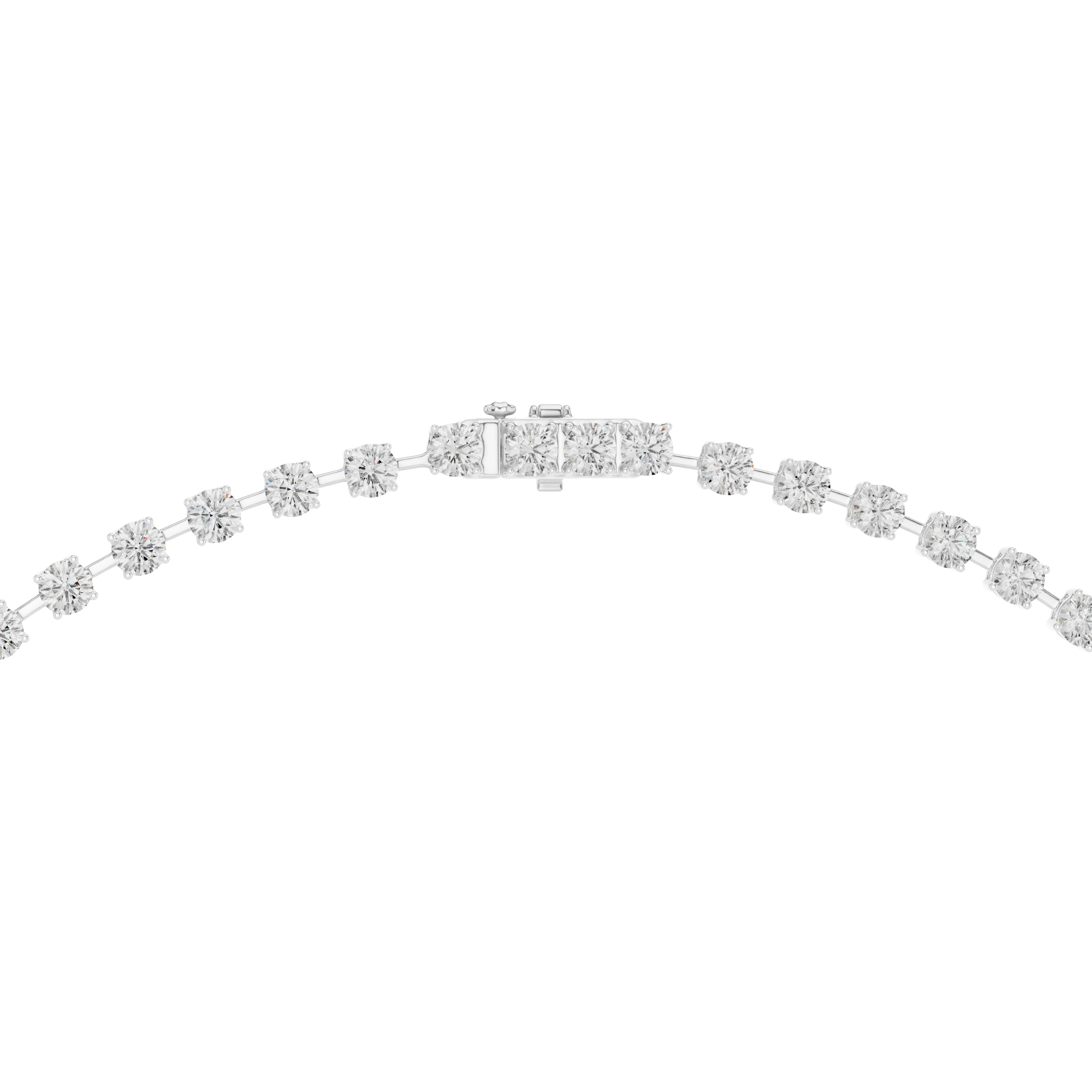 925 Silver Moissanite Drop Tennis Necklace 14k Gold Plated