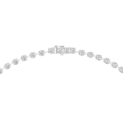 925 Silver Moissanite Drop Tennis Necklace 14k Gold Plated