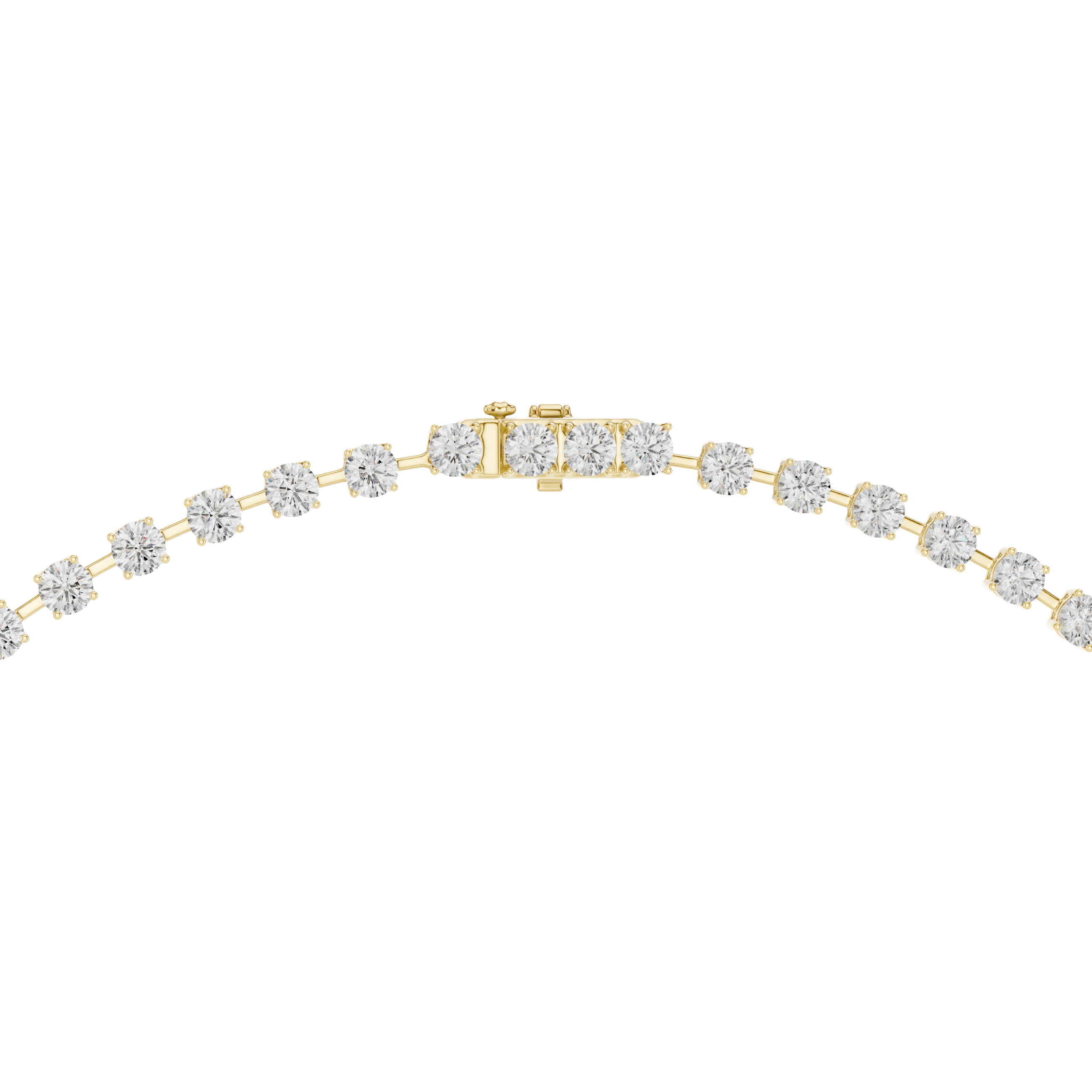 925 Silver Moissanite Drop Tennis Necklace 14k Gold Plated