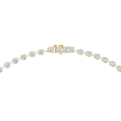 925 Silver Moissanite Drop Tennis Necklace 14k Gold Plated