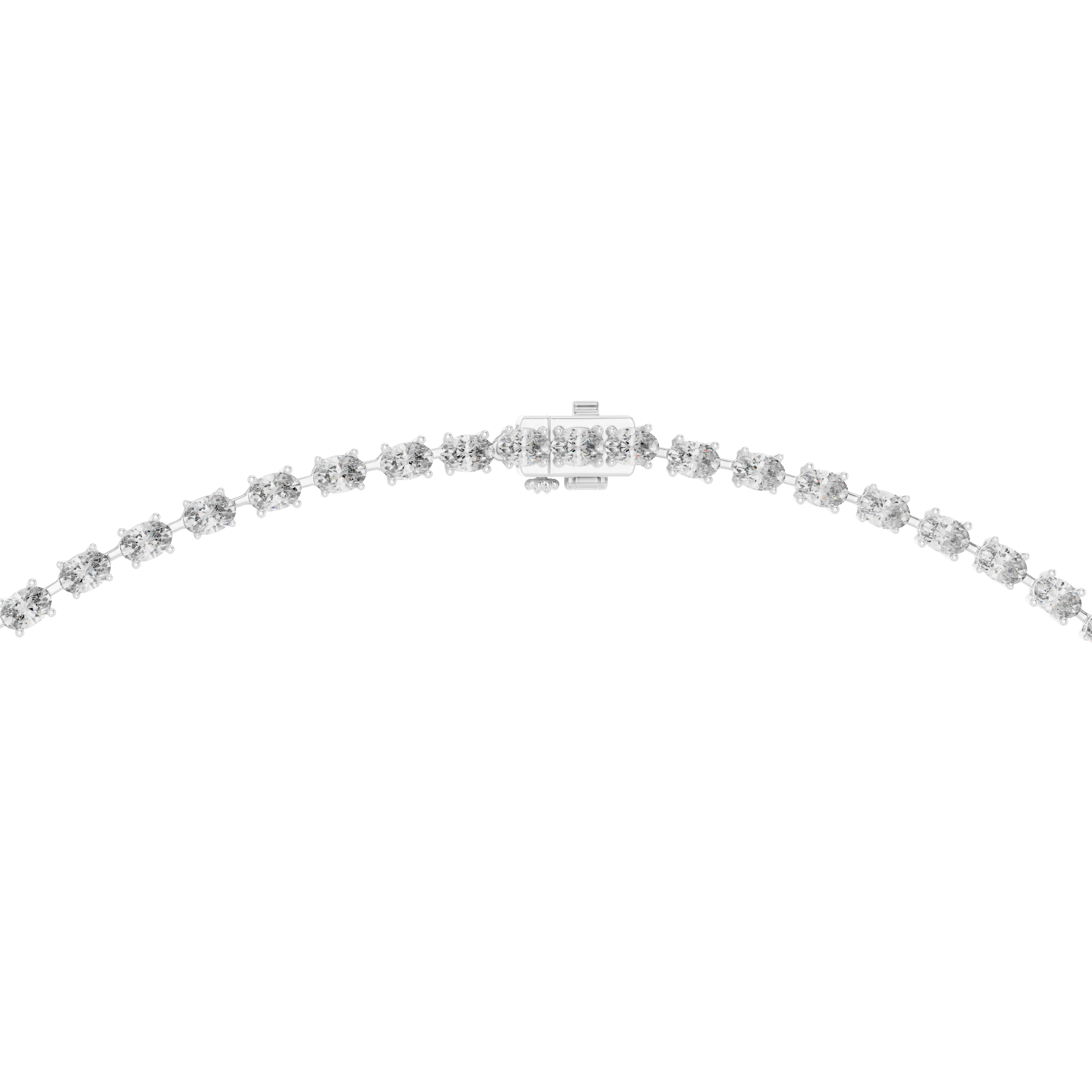925 Silver Moissanite Drop Tennis Necklace 14k Gold Plated