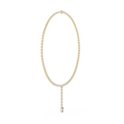 925 Silver Moissanite Drop Tennis Necklace 14k Gold Plated