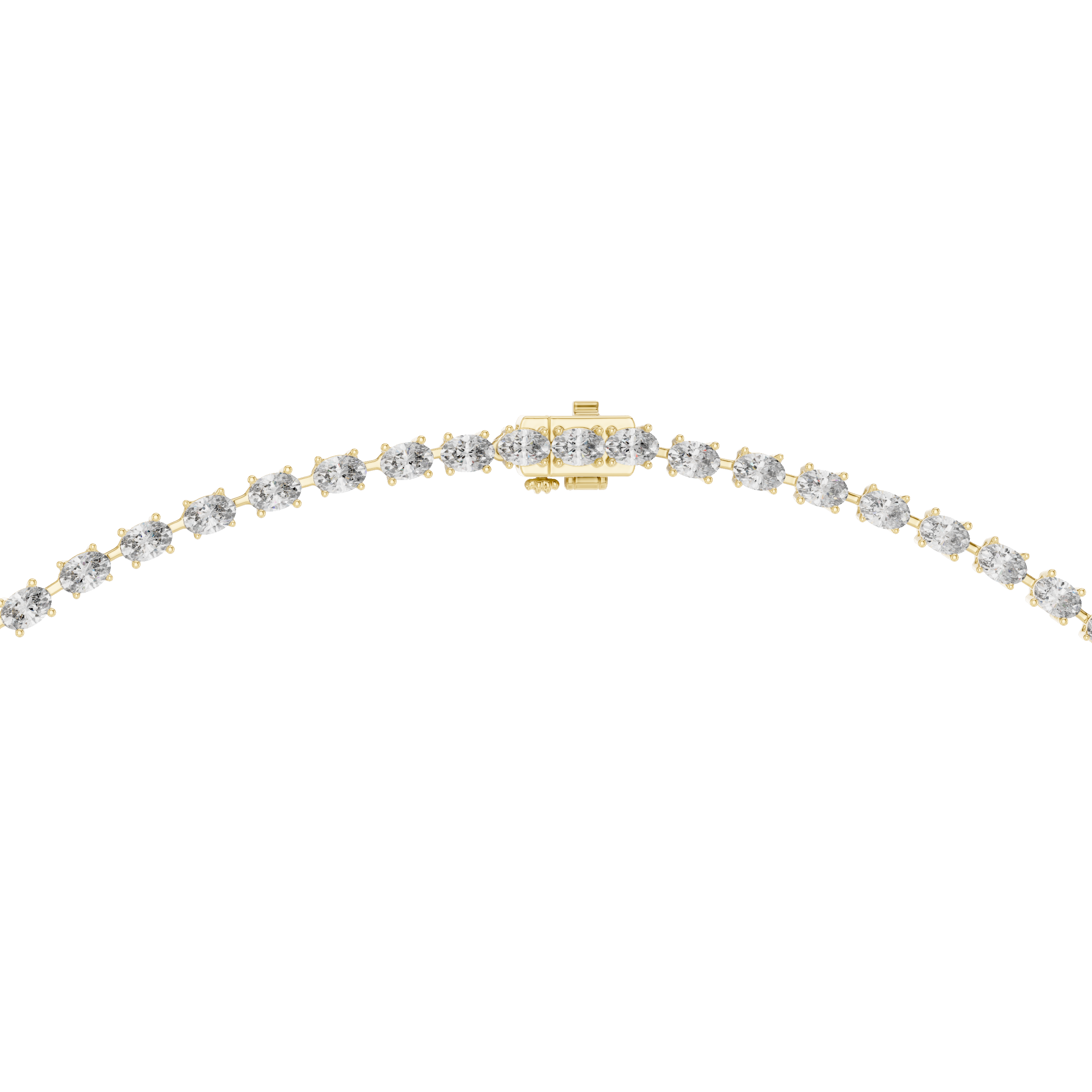 925 Silver Moissanite Drop Tennis Necklace 14k Gold Plated