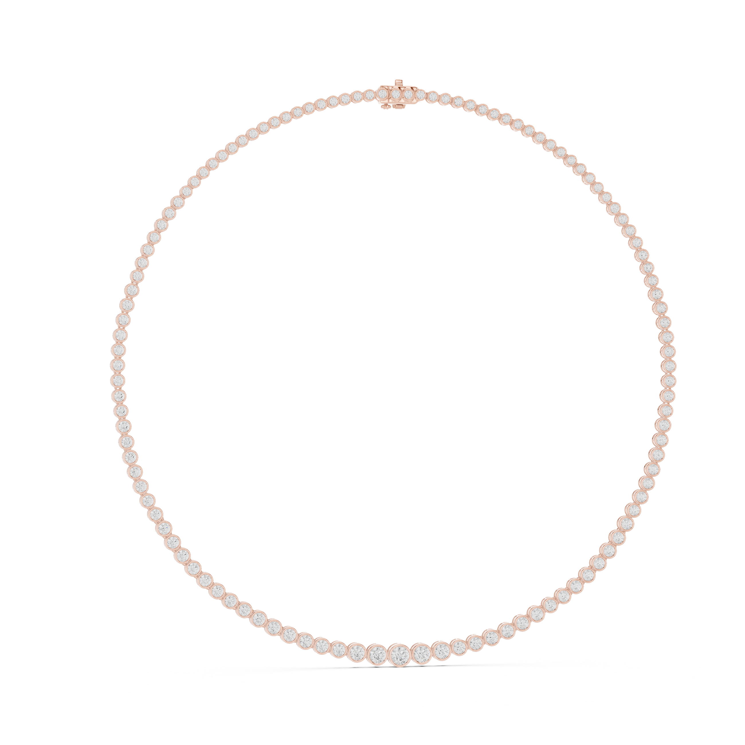 925 Silver Moissanite Bezel Tennis Necklace 14k Gold Plated