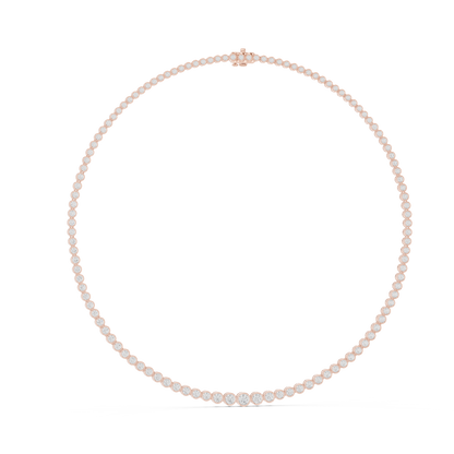 925 Silver Moissanite Bezel Tennis Necklace 14k Gold Plated