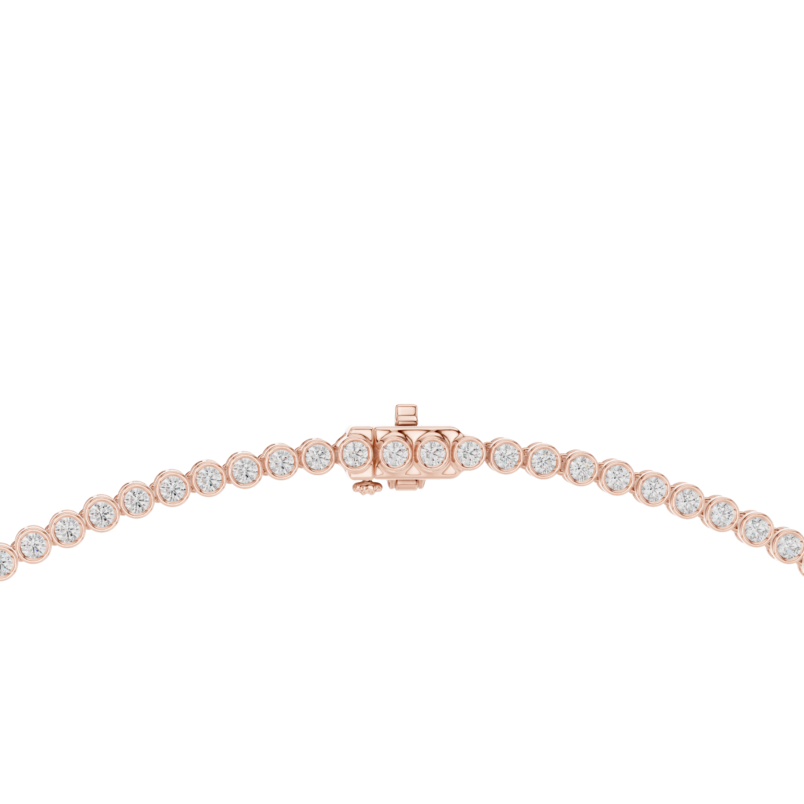 925 Silver Moissanite Bezel Tennis Necklace 14k Gold Plated