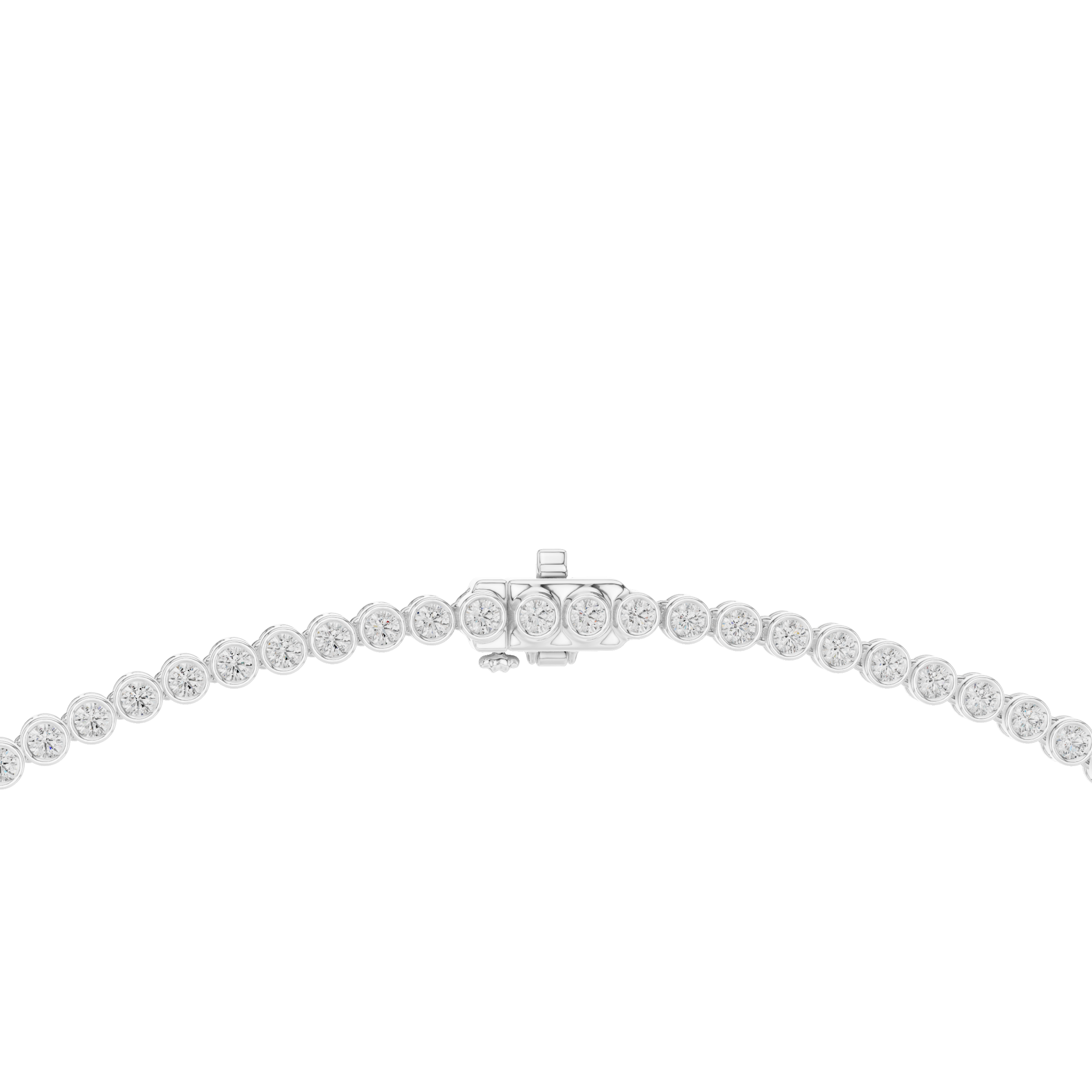 925 Silver Moissanite Bezel Tennis Necklace 14k Gold Plated