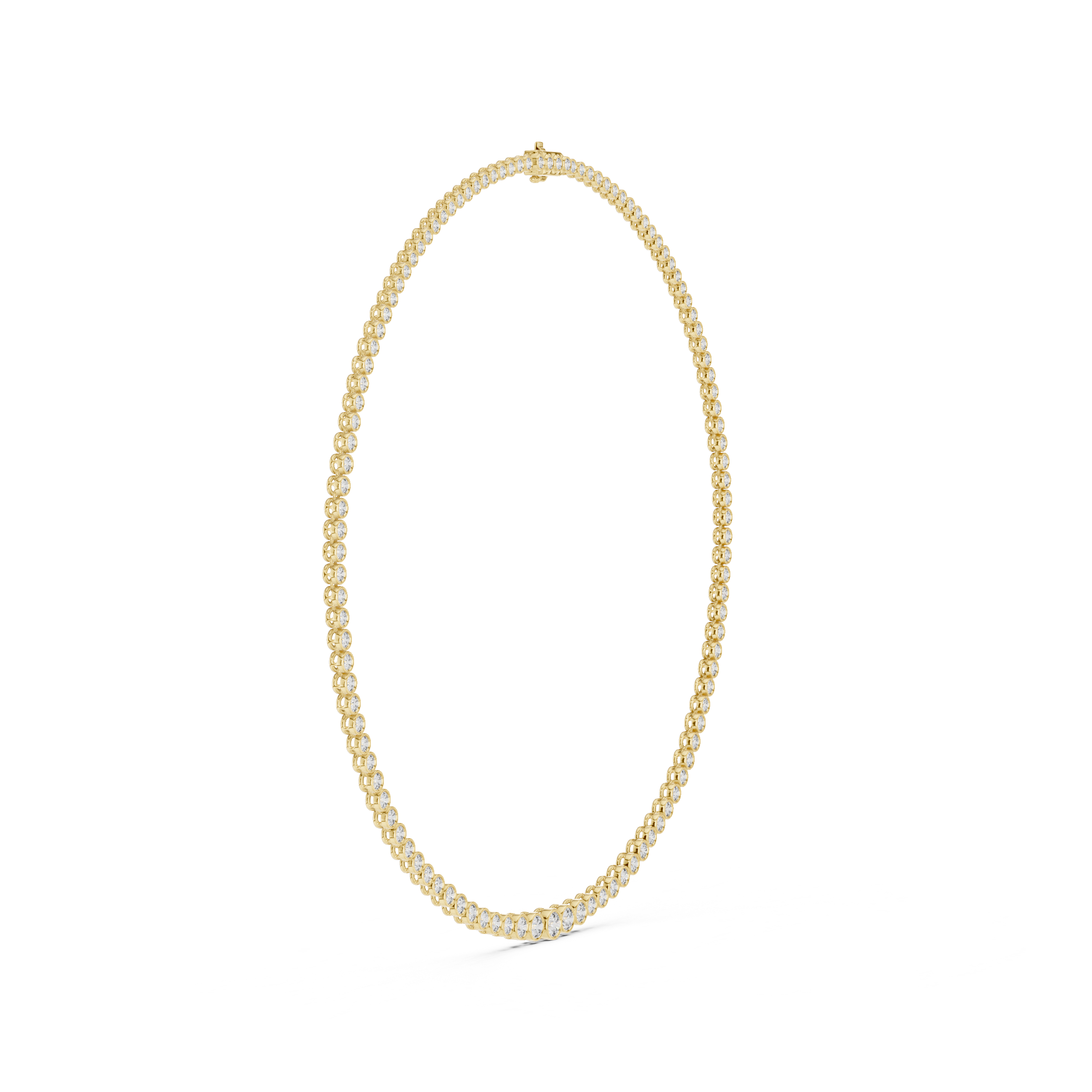 925 Silver Moissanite Bezel Tennis Necklace 14k Gold Plated