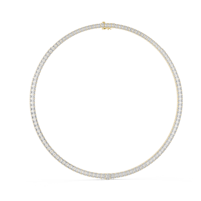 925 Silver Moissanite Tennis Necklace 14k Gold Plated