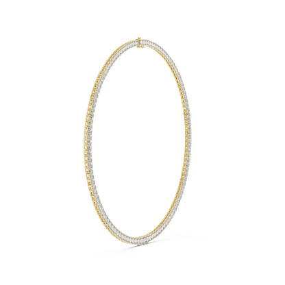 925 Silver Moissanite Tennis Necklace 14k Gold Plated