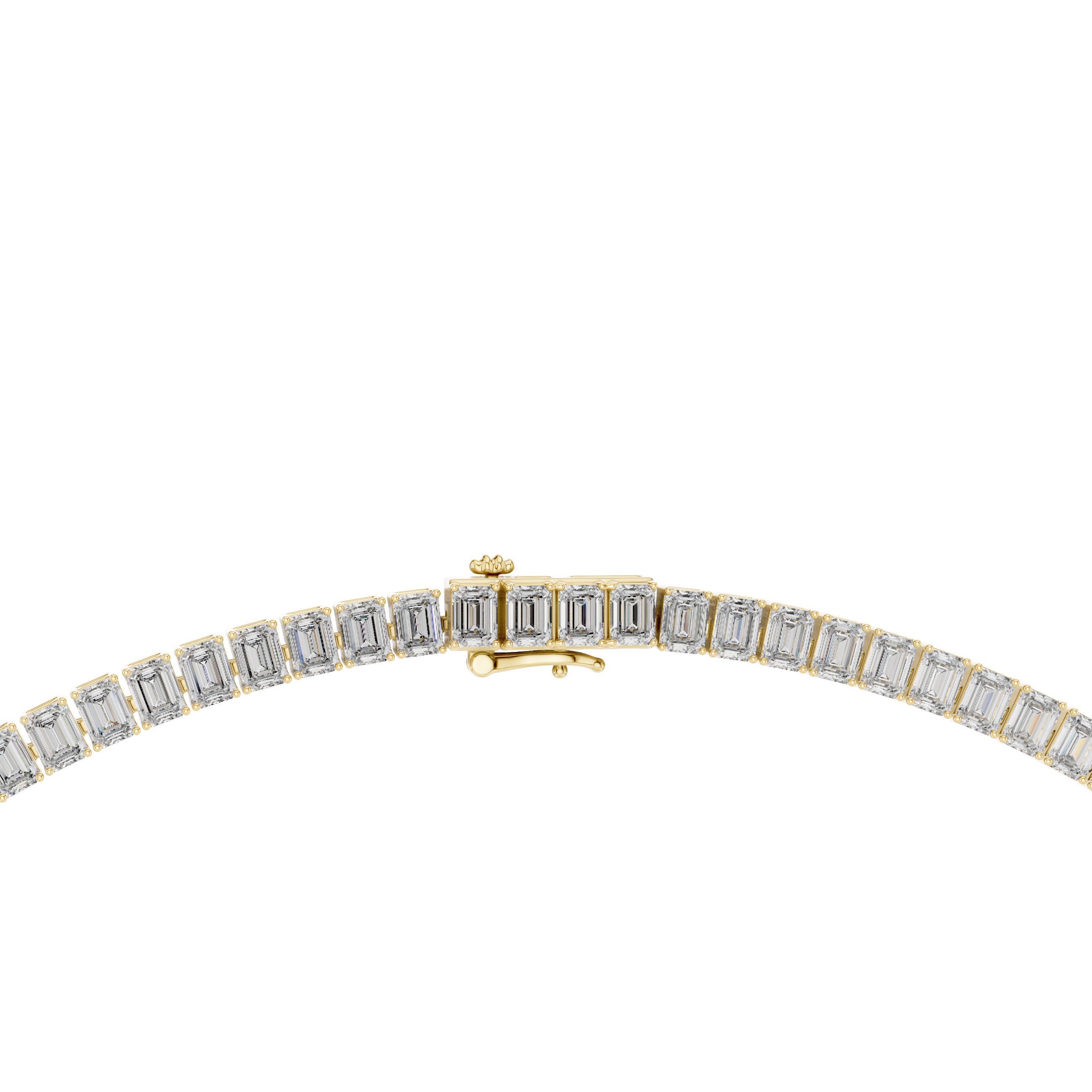 925 Silver Moissanite Tennis Necklace 14k Gold Plated