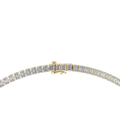925 Silver Moissanite Tennis Necklace 14k Gold Plated