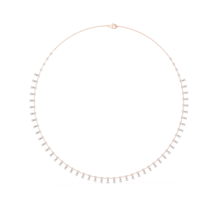 925 Silver Moissanite Chain Choker Necklace 14k Gold Plated