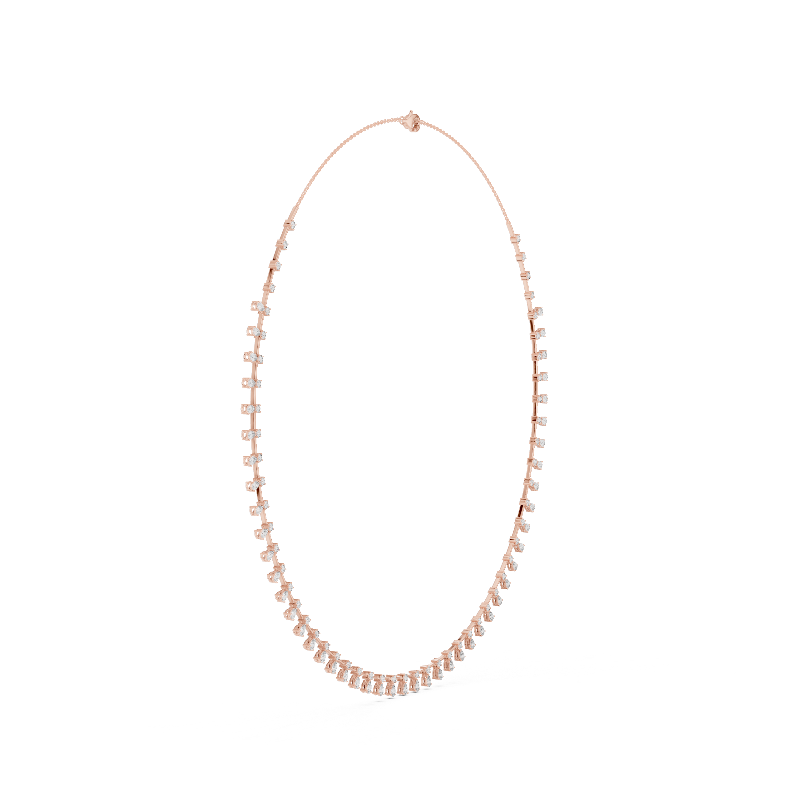 925 Silver Moissanite Chain Choker Necklace 14k Gold Plated