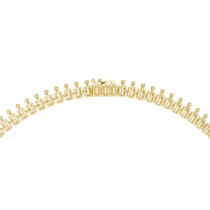 925 Silver Moissanite Art Deco / Contemporary Bridal Necklace 14k Gold Plated