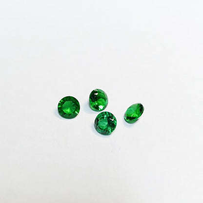 Green Emerald, 4 pcs Round Brilliant Cut Loose Gemstone