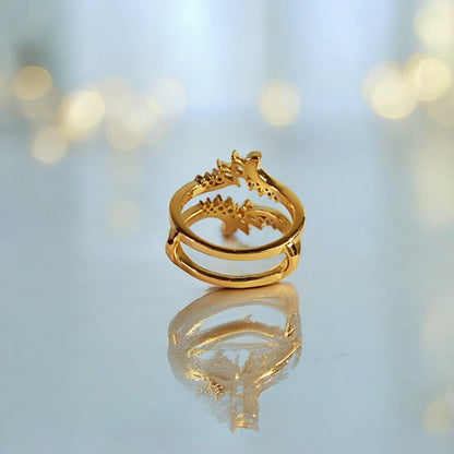 RKC Marquise Cut Moissanite Enhancer Ring Guard per la sposa placcatura in oro giallo 14k peso 4,5 g