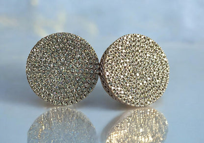 RKC Damen-Ohrstecker aus 925er Sterlingsilber, 14 Karat weiß, Gesamtgewicht 6,50 GM, Höhe 15,00 mm