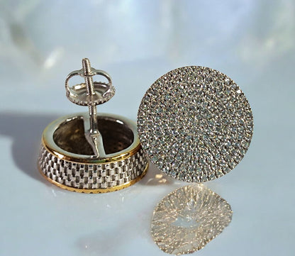 RKC Damen-Ohrstecker aus 925er Sterlingsilber, 14 Karat weiß, Gesamtgewicht 6,50 GM, Höhe 15,00 mm