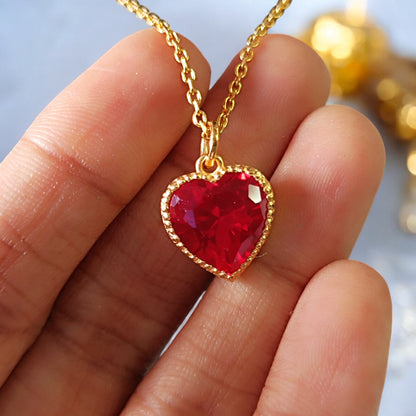 RKC 925 Sterling Silber Herz Liebevoll in Rot Anhänger Gold über 2,2 Karat Gewicht 3,3 GM Höhe 15 mm