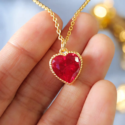RKC 925 Sterling Silber Herz Liebevoll in Rot Anhänger Gold über 2,2 Karat Gewicht 3,3 GM Höhe 15 mm