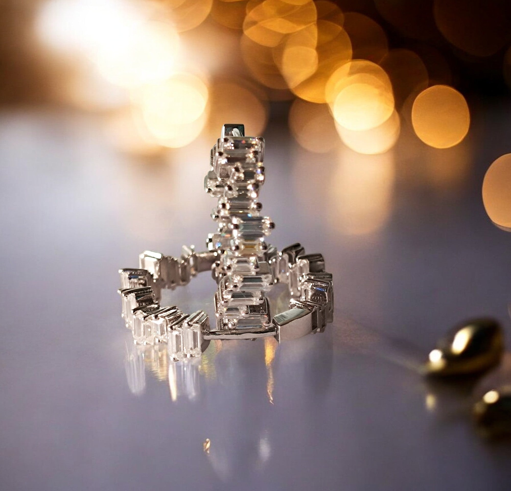 Orecchino da donna con clip a cerchio in argento sterling RKC 925, bianco 14k, peso del prodotto 4,50 GM, altezza 25,00 mm