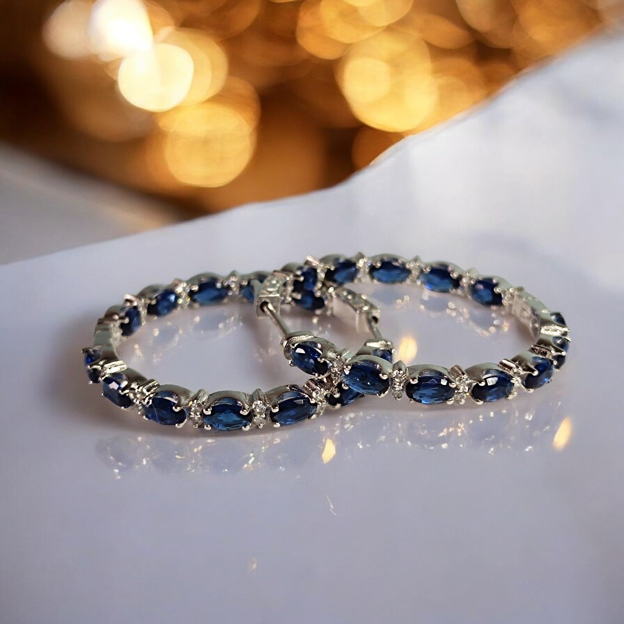 Orecchino da donna con clip a cerchio in argento sterling RKC 925, bianco 14k, peso del prodotto 10,00 GM, altezza 34,00 MM