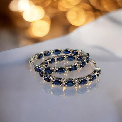 Orecchino da donna con clip a cerchio in argento sterling RKC 925, bianco 14k, peso del prodotto 10,00 GM, altezza 34,00 MM