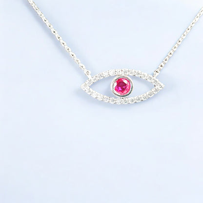 Ciondolo malocchio RKC Glamour da 1,15 ct, bianco 14 carati su argento, peso 4,80 g, larghezza 26,00 mm