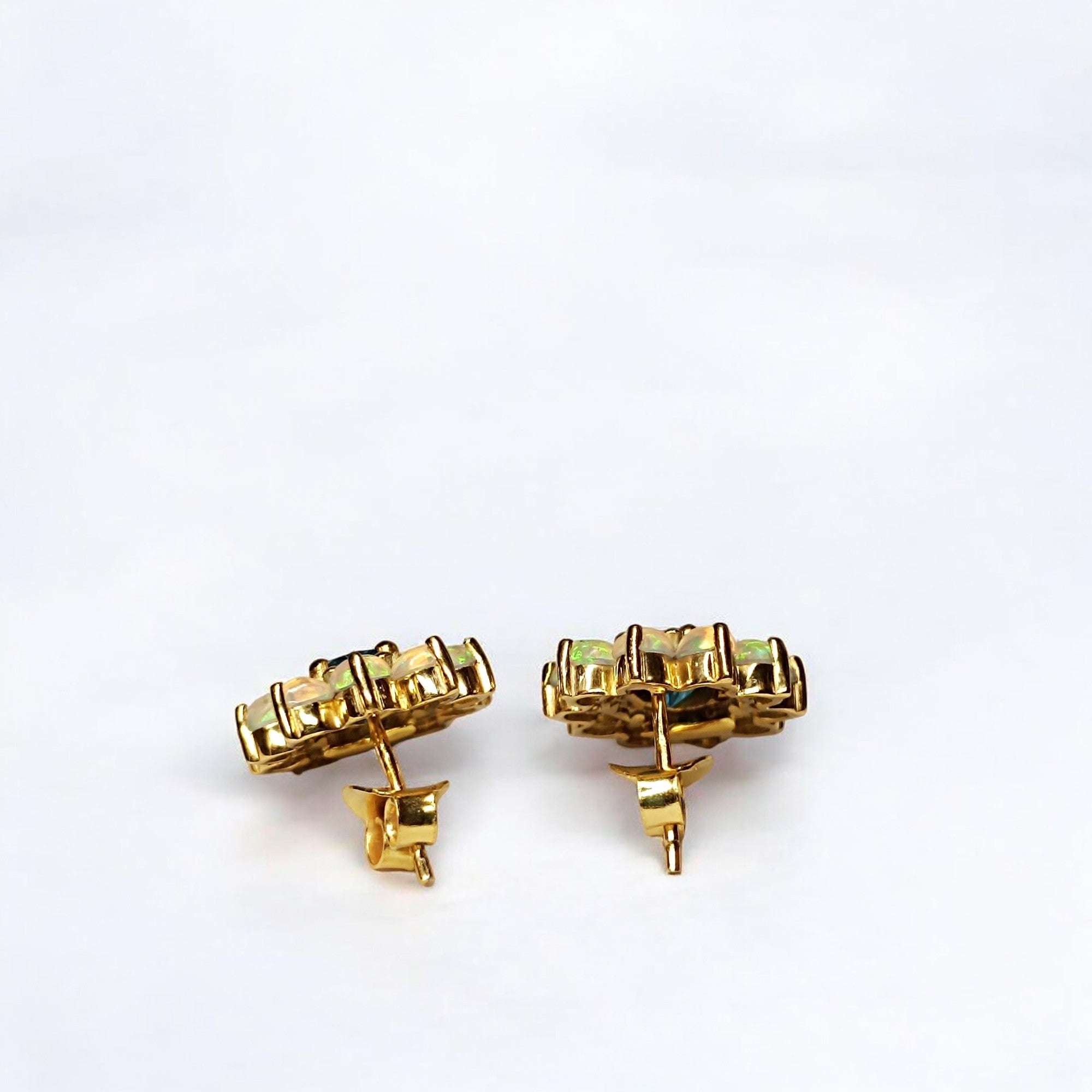 RKC 925 Sterling Silber Ohrstecker Halo Damen Ohrring 14k Gelb über Produktgewicht 5,20 GM Höhe 17,00 MM
