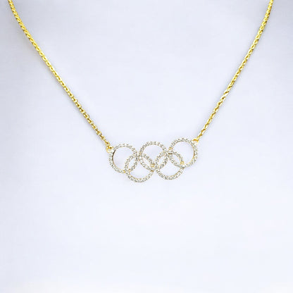 RKC 925 Sterling Silber minimalistischer Moissanit-Charm-Anhänger mit 0,64 ct., 14-karätiges zweifarbiges Gold-Finish, Gewicht 6,00 g, Höhe 13,50 mm