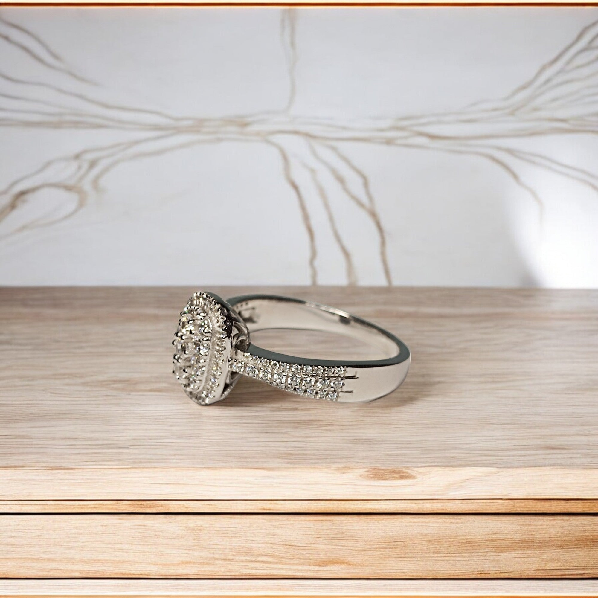 RKC Moissanit-Verlobungsringe aus 925er-Sterlingsilber mit 14-karätigem Weißgold vergoldet, Ring für Sie, Gewicht 4 g, Breite 2 mm