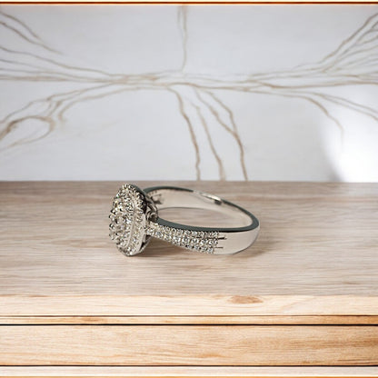 RKC Moissanit-Verlobungsringe aus 925er-Sterlingsilber mit 14-karätigem Weißgold vergoldet, Ring für Sie, Gewicht 4 g, Breite 2 mm