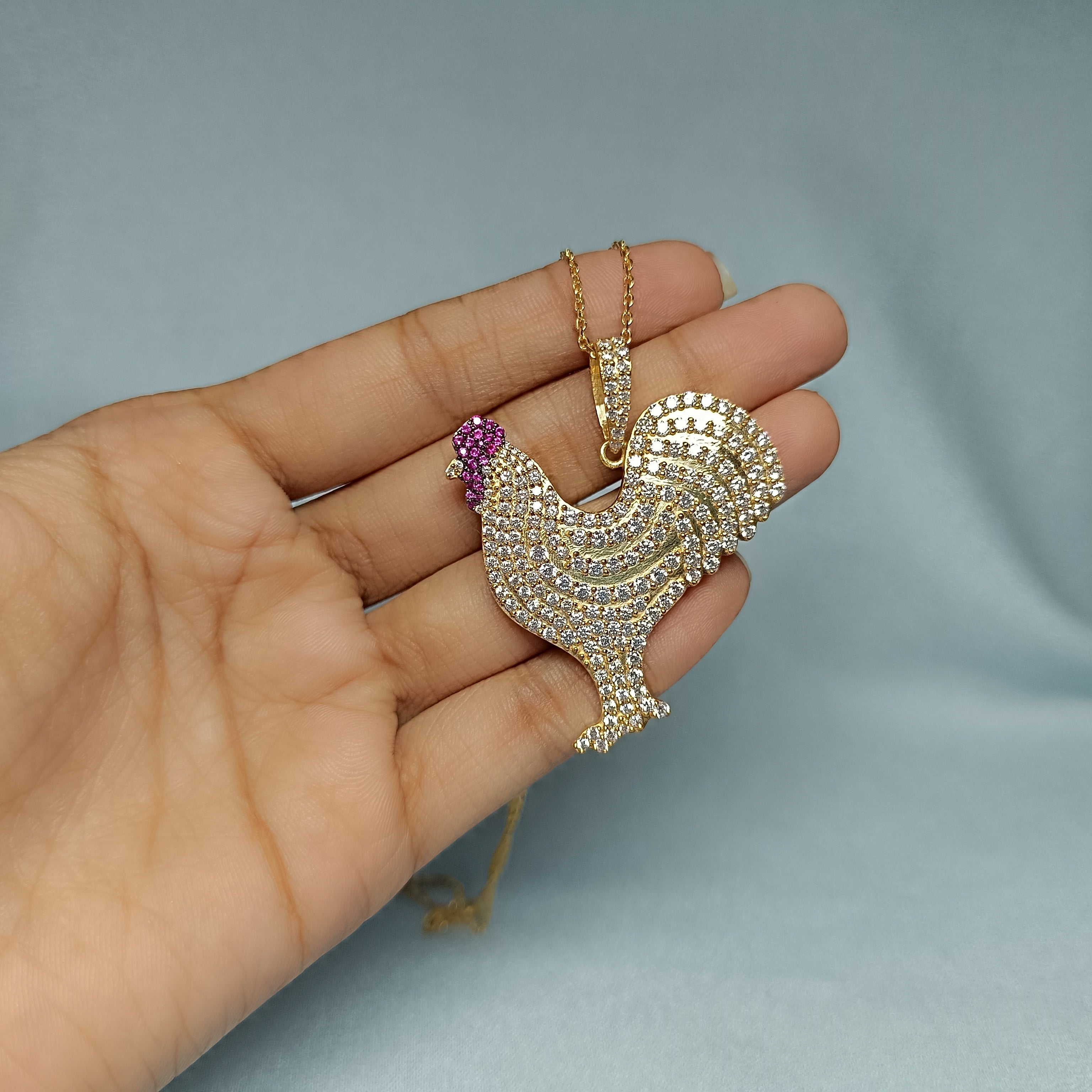 RKC Fancy Zircon Pendants 14k Yellow Gold Plated 925 Silver