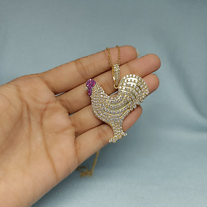 RKC Fancy Zircon Pendants 14k Yellow Gold Plated 925 Silver