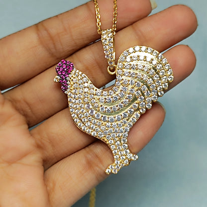 RKC Fancy Zircon Pendants 14k Yellow Gold Plated 925 Silver